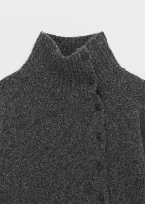 [MADE] Renoir High-Neck Knit Cardigan (34% Wool)
