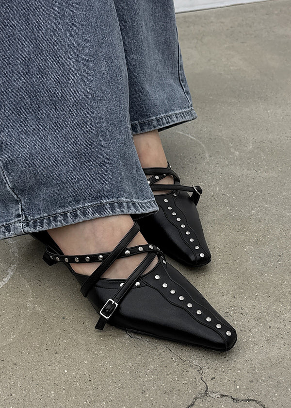 Felber studded stiletto mule heels