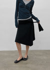 Pyamang asymmetrical wrap midi skirt