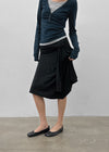 Pyamang asymmetrical wrap midi skirt