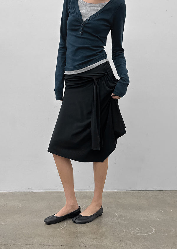 Pyamang asymmetrical wrap midi skirt