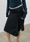 Pyamang asymmetrical wrap midi skirt