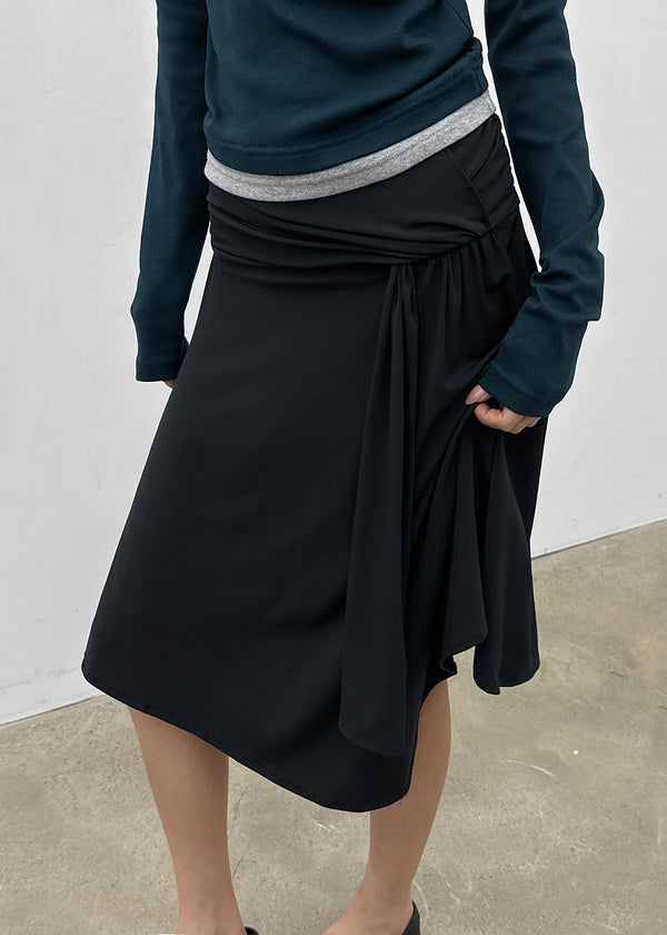 Pyamang asymmetrical wrap midi skirt