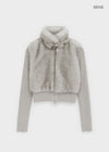 [MADE] Port Fur Collar Knit Zip-up