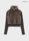 [MADE] Port Fur Collar Knit Zip-up