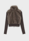 [MADE] Port Fur Collar Knit Zip-up