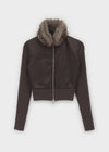 [MADE] Port Fur Collar Knit Zip-up