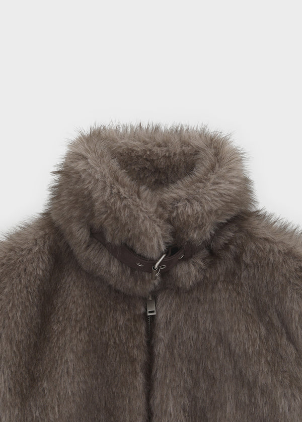[MADE] Port Fur Collar Knit Zip-up