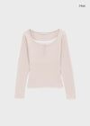 Anvil Layered Henley Neck Long Sleeve Tee