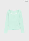 Anvil Layered Henley Neck Long Sleeve Tee