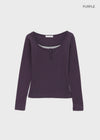 Anvil Layered Henley Neck Long Sleeve Tee