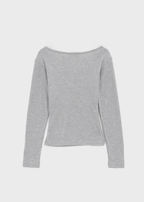 Anvil Layered Henley Neck Long Sleeve Tee