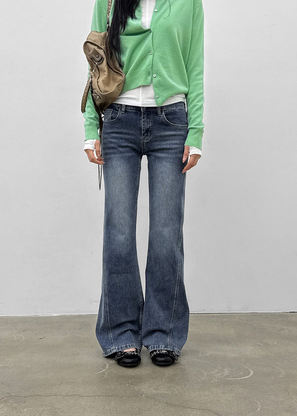 [MADE] Apricot Brushed Slim Stretch Bootcut Denim Pants