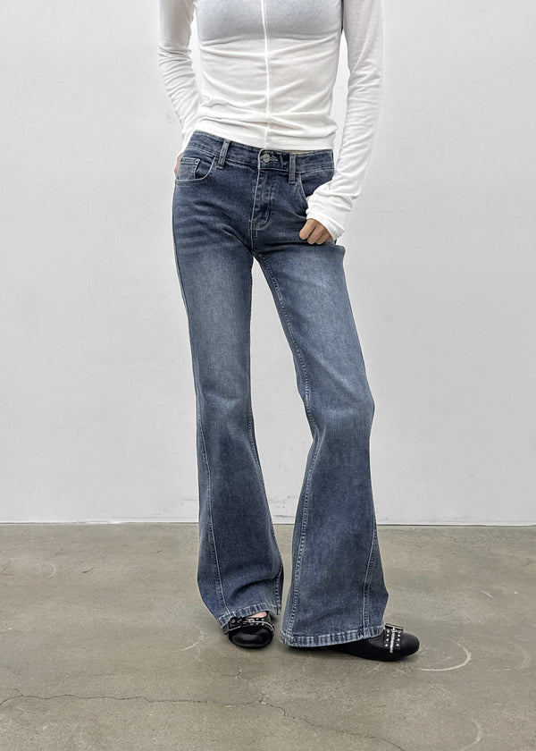[MADE] Apricot Brushed Slim Stretch Bootcut Denim Pants