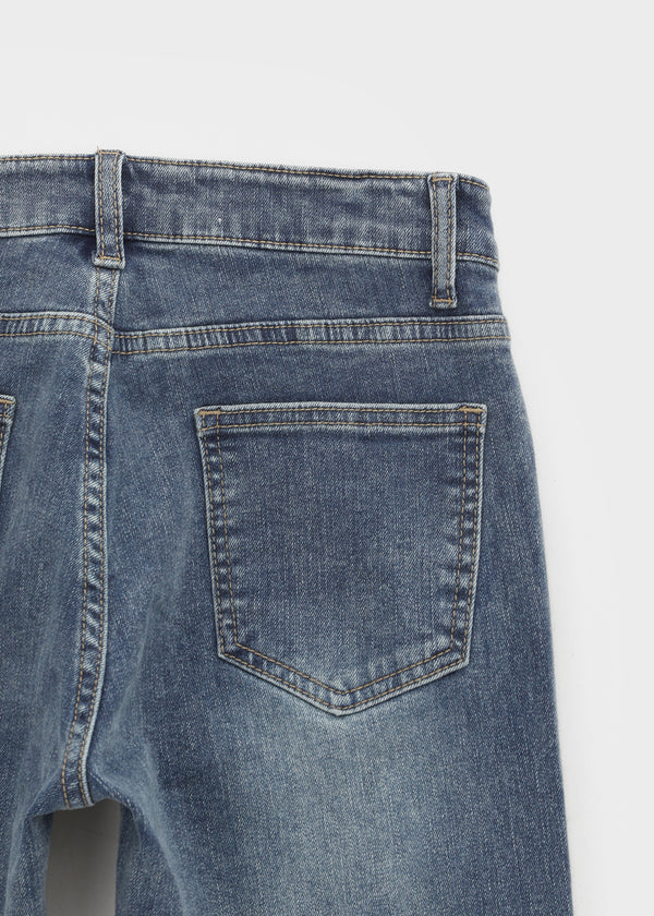 [MADE] Apricot Brushed Slim Stretch Bootcut Denim Pants
