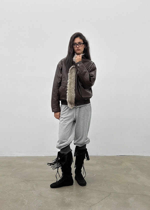 [MADE] Ropun High-Neck Leather Jumper (4oz)