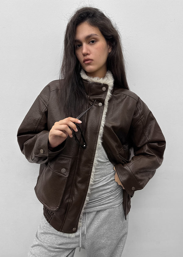 [MADE] Ropun High-Neck Leather Jumper (4oz)