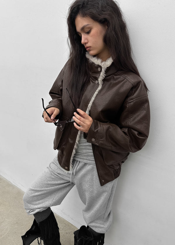 [MADE] Ropun High-Neck Leather Jumper (4oz)