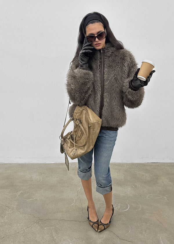 [MADE] Romkun Reversible Hooded Fur Leather Jumper