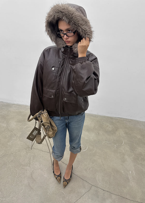 [MADE] Romkun Reversible Hooded Fur Leather Jumper