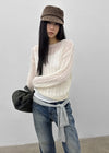 Sillet mohair cable wool knit