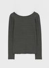 [MADE] Coated Slub Deep U-Neck Long Sleeve Tee
