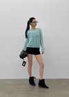 Sillet mohair cable wool knit