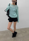 Sillet mohair cable wool knit