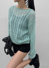 Sillet mohair cable wool knit