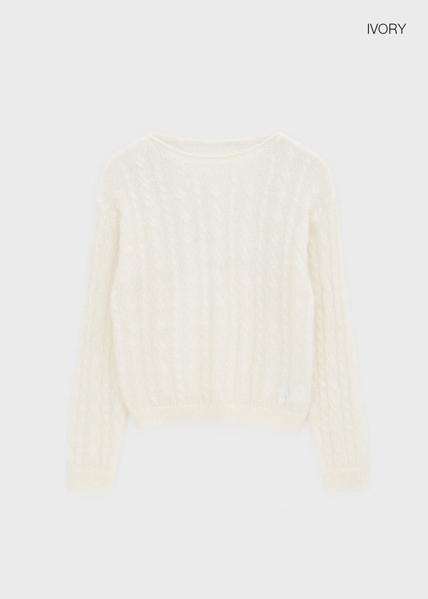 Sillet mohair cable wool knit