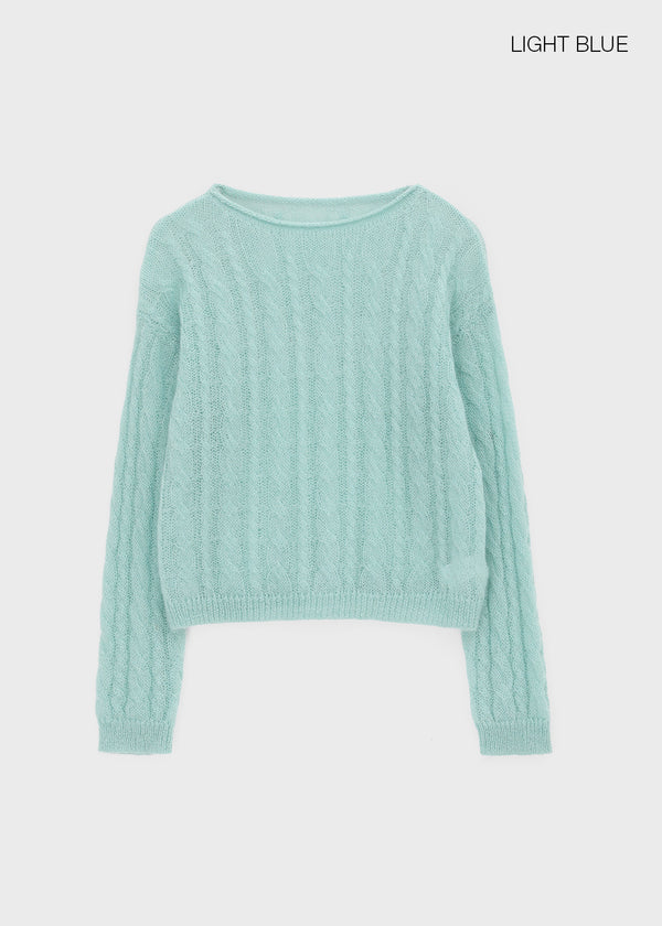 Sillet mohair cable wool knit