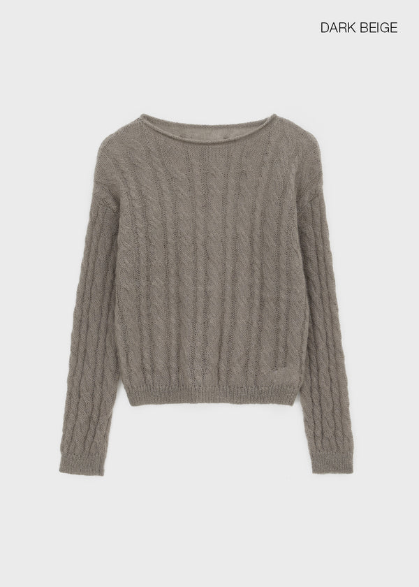Sillet mohair cable wool knit