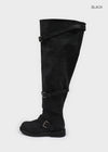 Fillet vintage buckle long boots