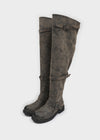 Fillet vintage buckle long boots