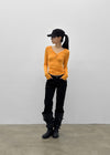 Chuki V-neck Button Long Sleeve Tee