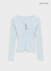 Chuki V-neck Button Long Sleeve Tee