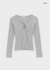 Chuki V-neck Button Long Sleeve Tee