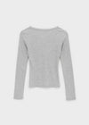 Chuki V-neck Button Long Sleeve Tee