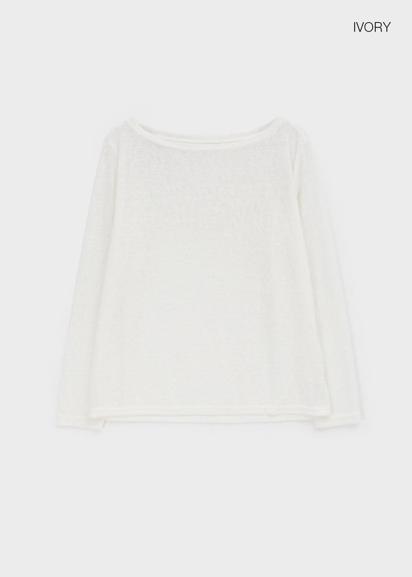 Donia boat neck long-sleeve shirt