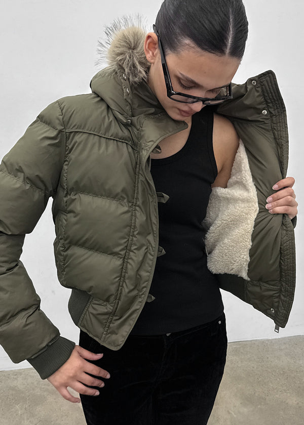 [MADE] Vanity Fur-Trimmed Wellon Crop Padded Jacket