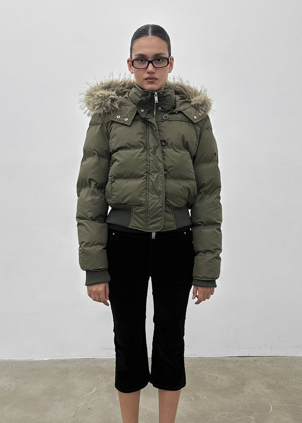 [MADE] Vanity Fur-Trimmed Wellon Crop Padded Jacket