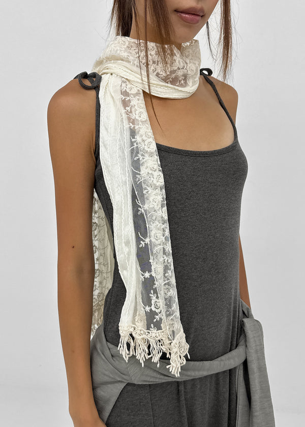 Muse Flower Fringe Scarf