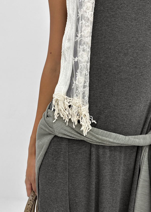Muse Flower Fringe Scarf
