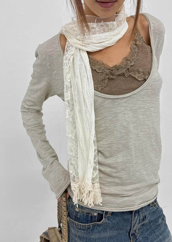Muse Flower Fringe Scarf