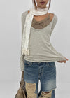 Muse Flower Fringe Scarf