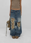 Tacit Damaged Wide Denim Pants