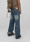 Tacit Damaged Wide Denim Pants