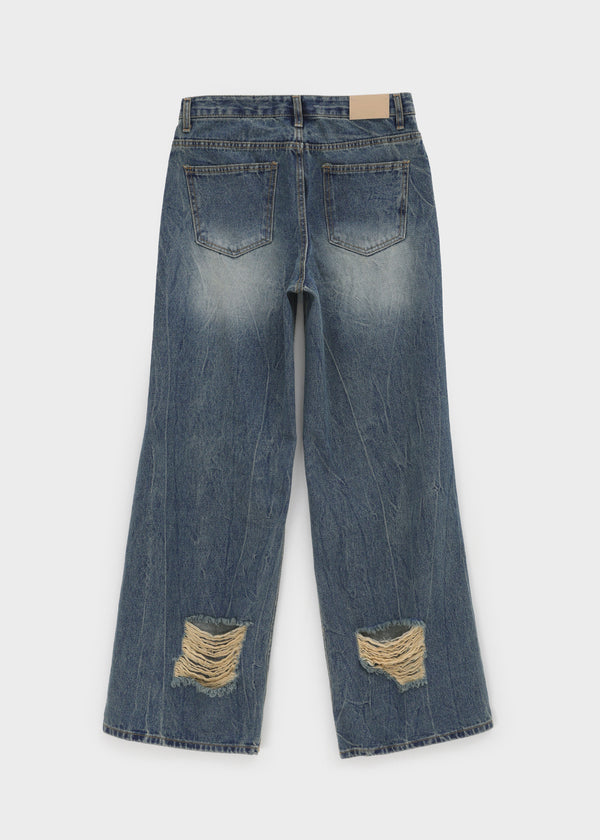Tacit Damaged Wide Denim Pants