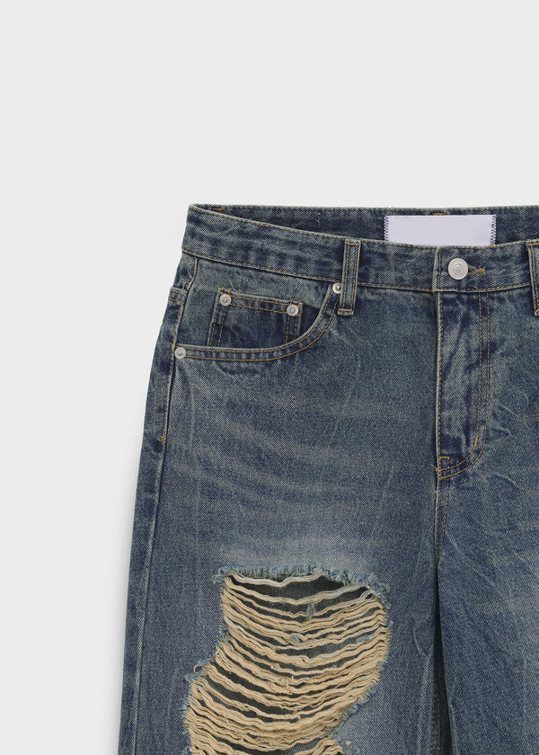 Tacit Damaged Wide Denim Pants