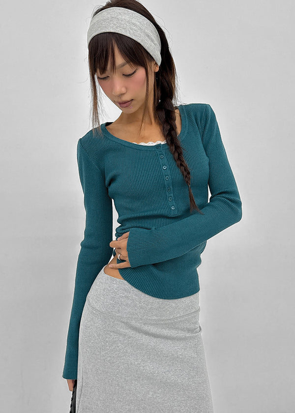 [MADE] Shur Ribbed Henley Neck Knit